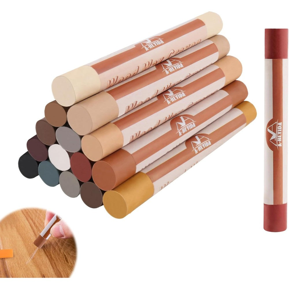A-HEYIDA wood filler sticks 16 colors front view for furniture repair
