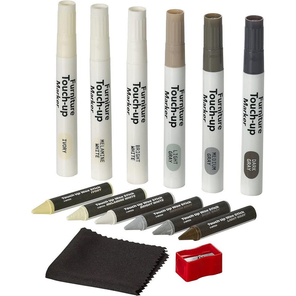Katzco Furniture Repair Kit Wood Markers 13 piece set front view for wood restoration.