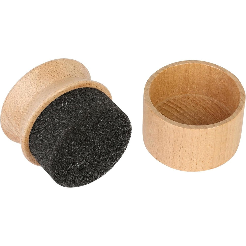 Thirteen Chefs Premium Oil and Wax Applicator front view with ergonomic wooden handle.