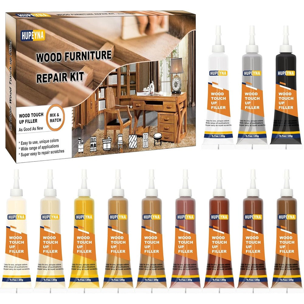 Hupeyna Wood Furniture Repair Kit front view 12 color tubes