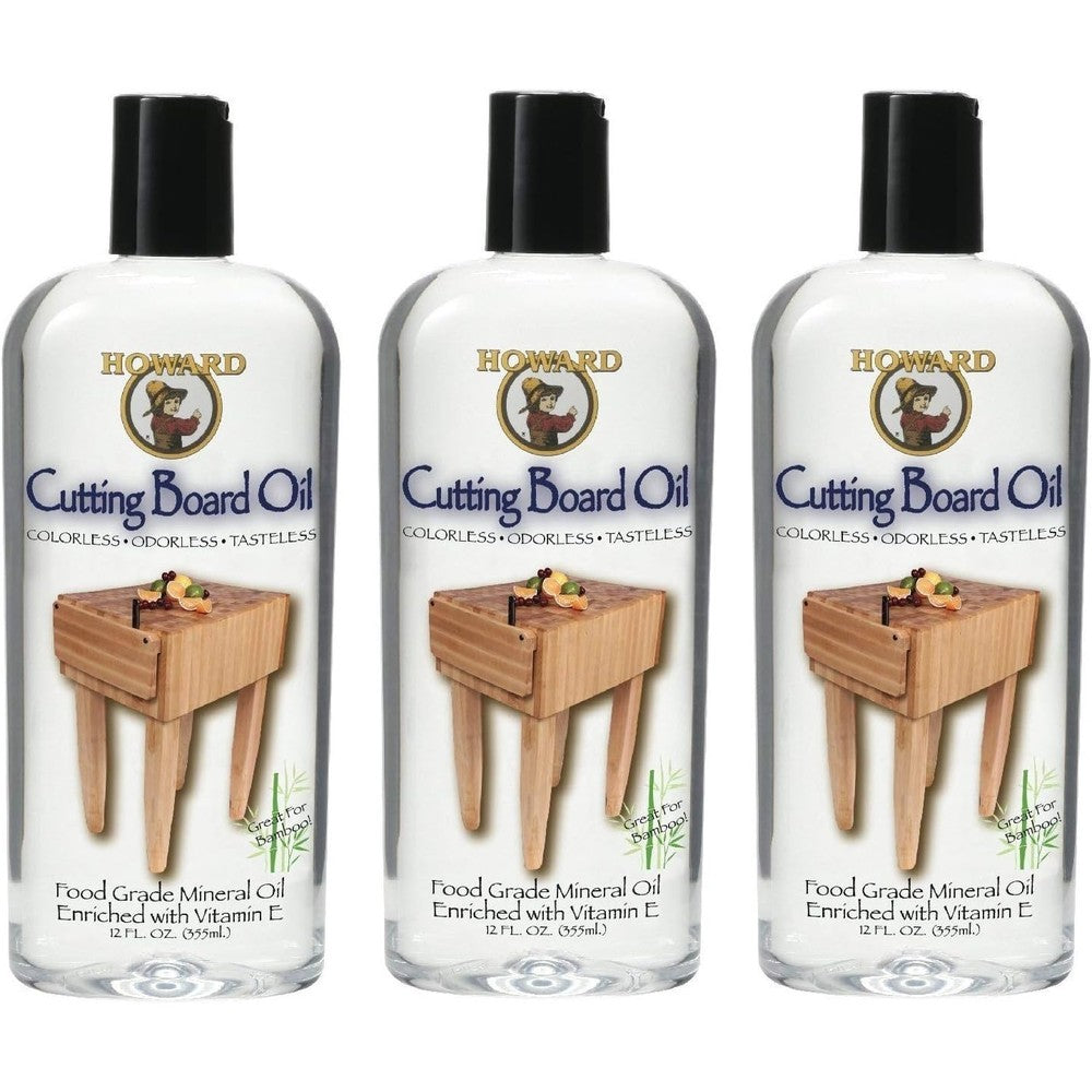 Howard Products Butcher Block and Cutting Board Oil 3 pack front view