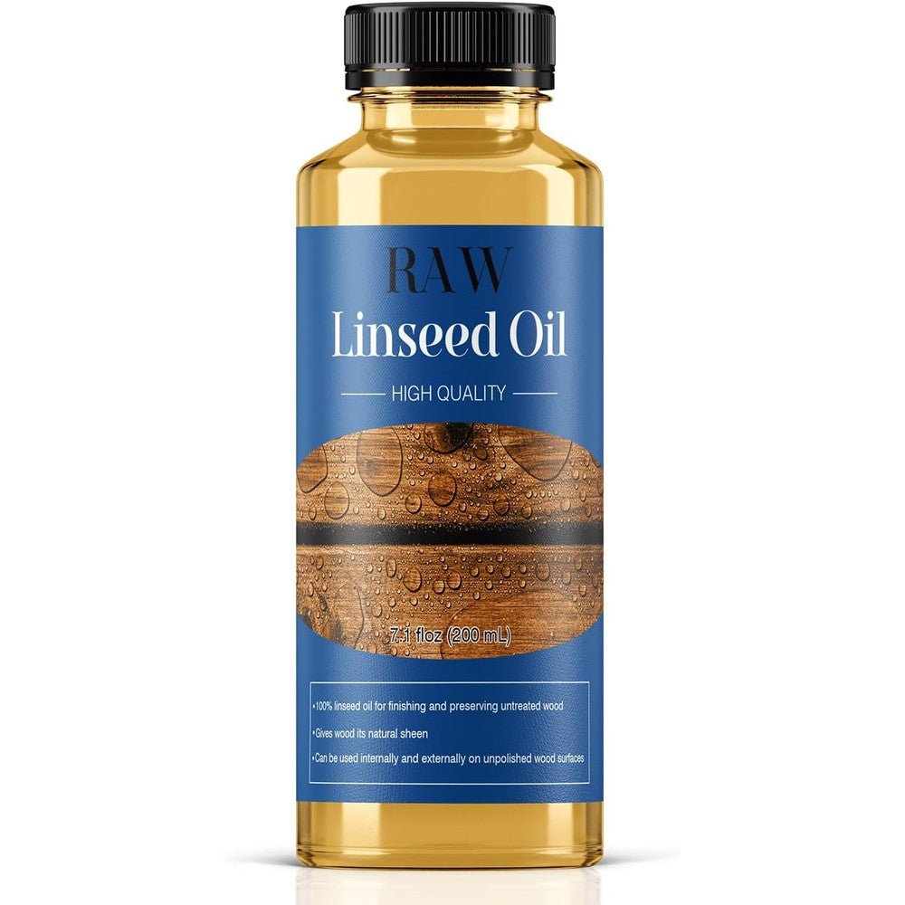 Liizousuda raw linseed oil bottle front view for wood finishing