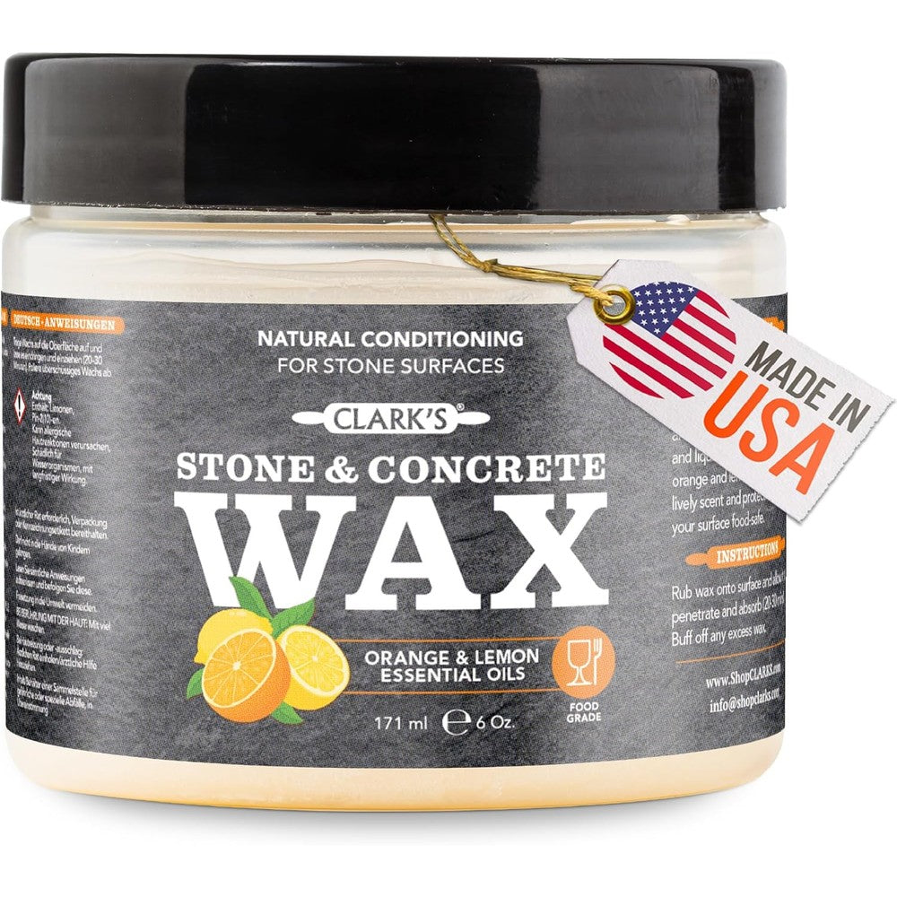 CLARK'S Stone and Concrete Wax 6 ounce jar front view
