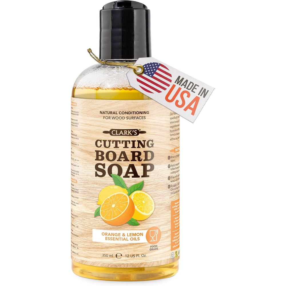 Clark's Cutting Board Organic Soap 12 Fluid Ounce front view bottle