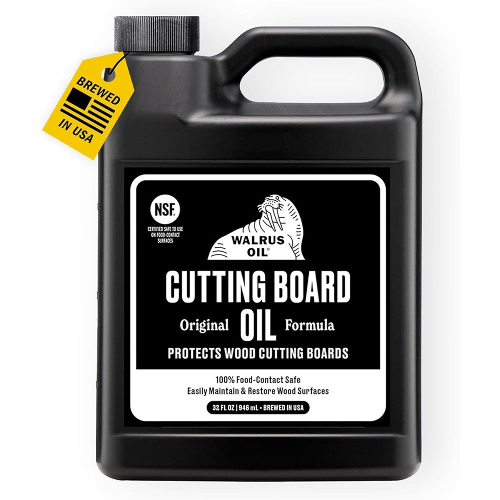 Walrus Oil Cutting Board and Butcher Block Oil 32 fluid ounce jug front view