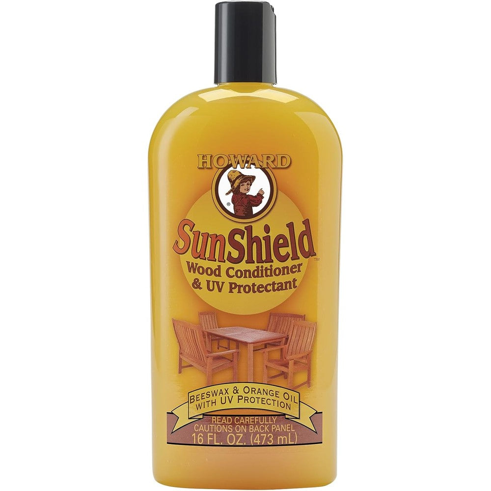 Howard SunShield Beeswax Furniture Polish 16 Fluid Ounce bottle front view