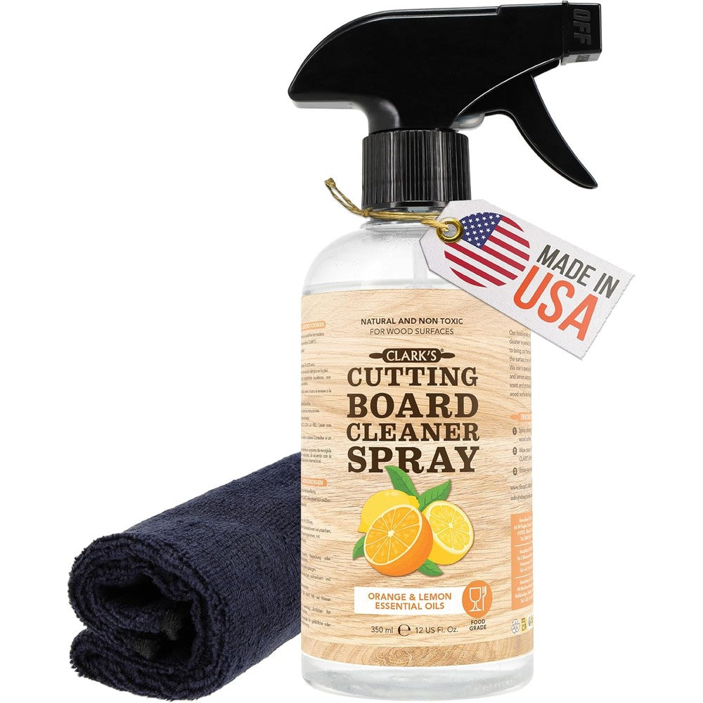 Clark's Natural Cutting Board Spray Cleaner 12 fluid ounces bottle front view