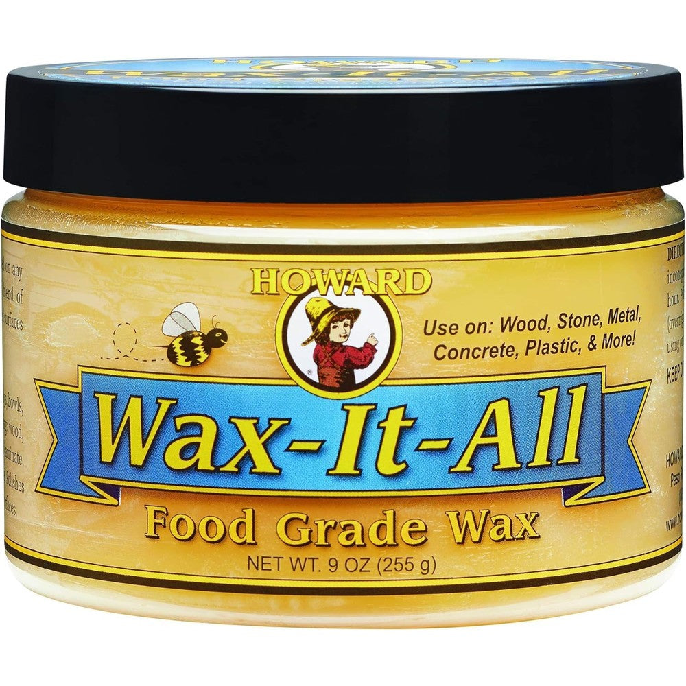 Howard Wax-It-All food grade wax jar front view