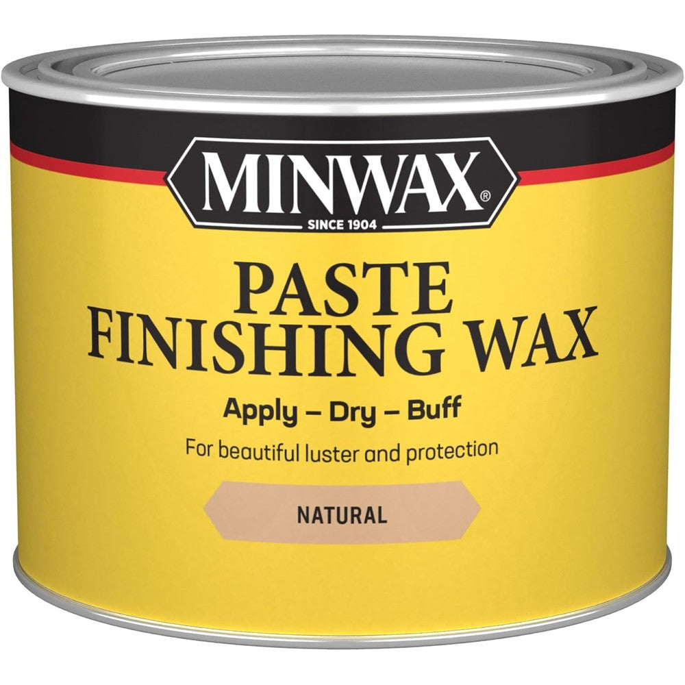 Minwax Paste Finishing Wax 16 Ounce tin front view for wood protection.