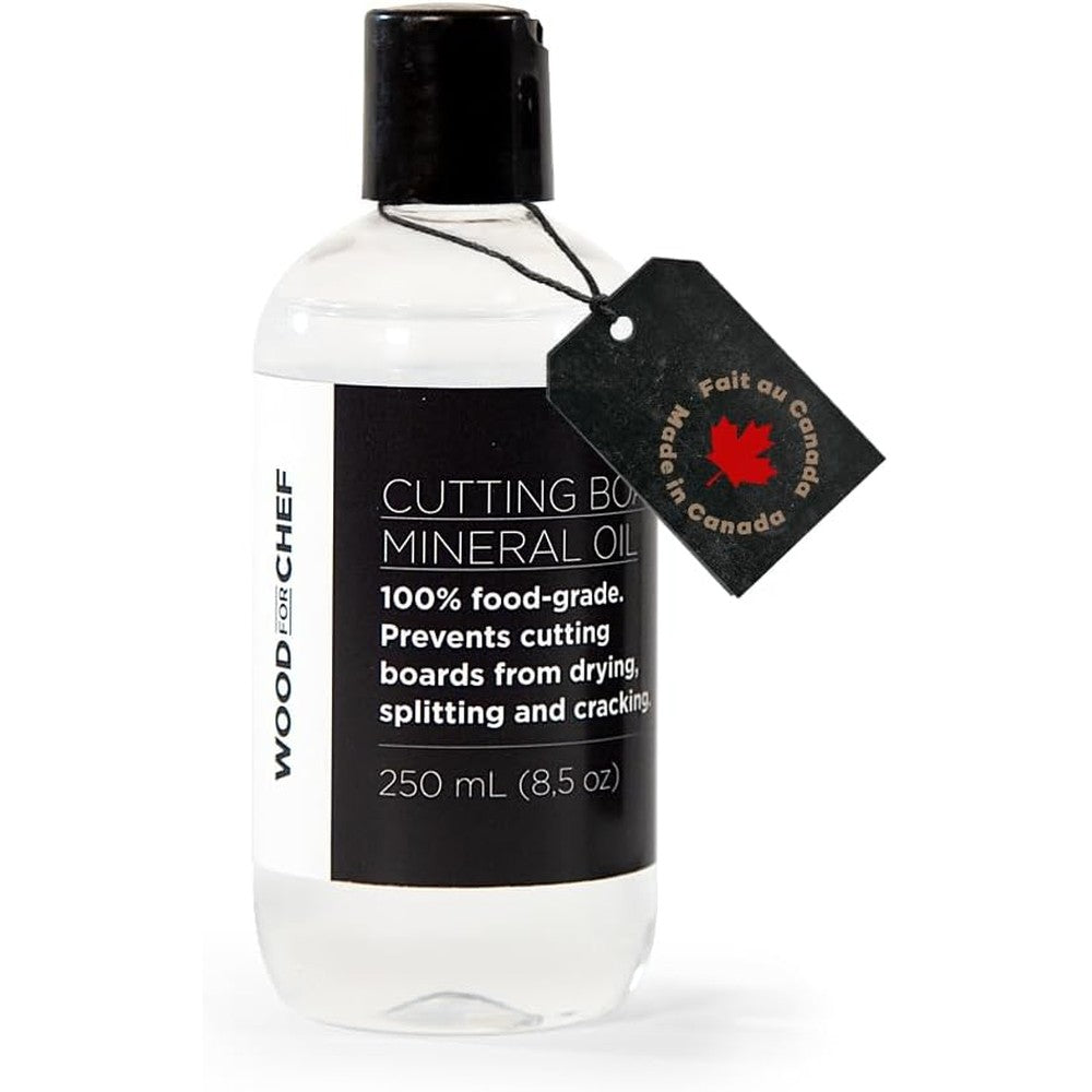 WoodForChef Cutting Board Food Grade Mineral Oil 8.5 fluid ounces front view