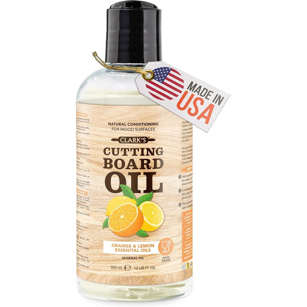 Clark's Cutting Board Oil 12 fluid ounce bottle front view