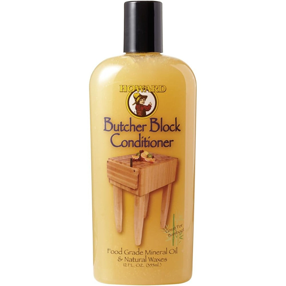 Howard Products Butcher Block Conditioner 355ml front view for wood maintenance