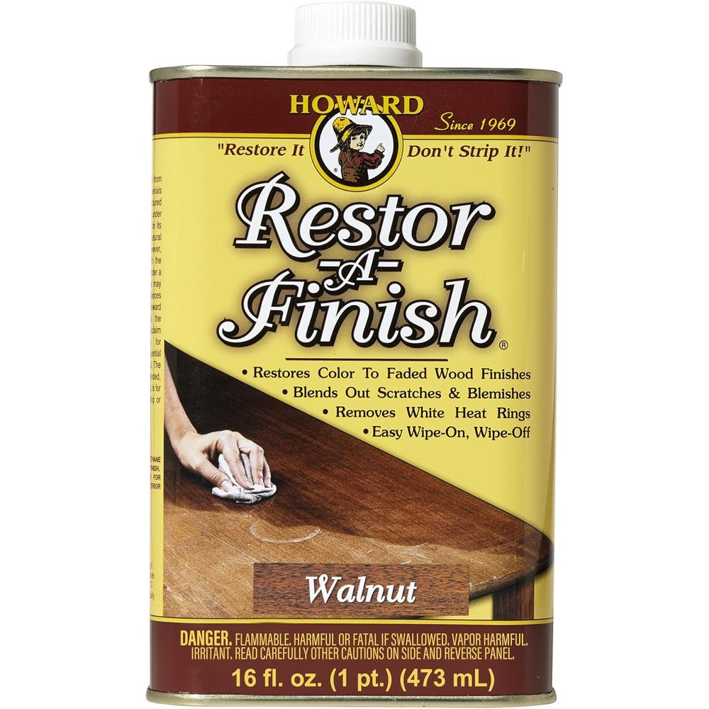 Howard Products Restor-A-Finish Walnut 16 ounce front view wood restorer