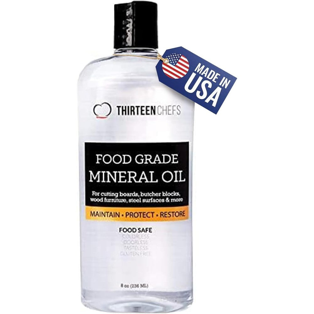Thirteen Chefs Food Grade Mineral Oil 8 Fluid Ounce front view