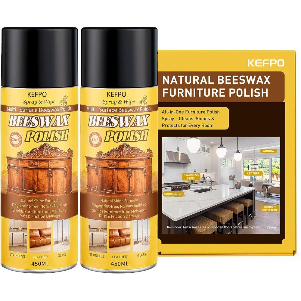 Cristalbox Natural Beeswax Furniture Polish 2 Pack front view