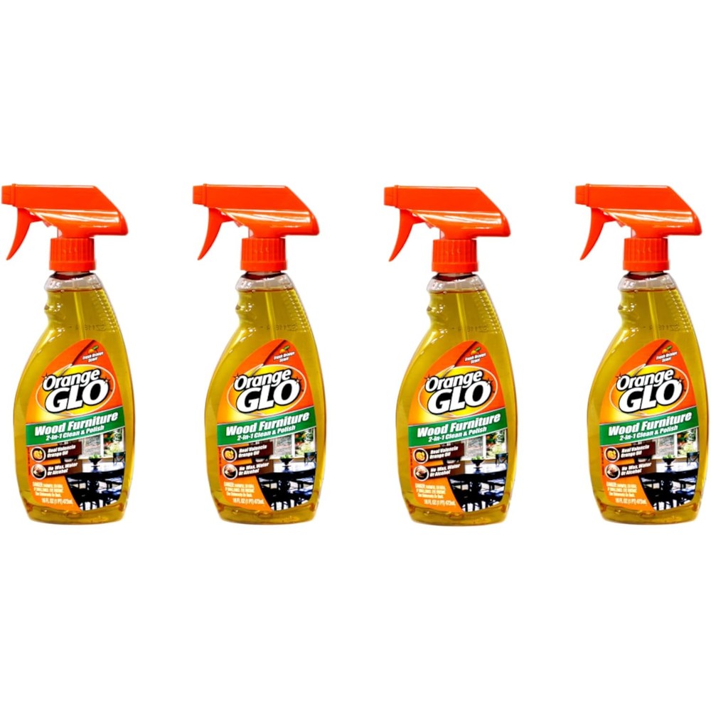 Orange Glo Wood Furniture 2-in-1 Clean and Polish Spray 4 pack front view