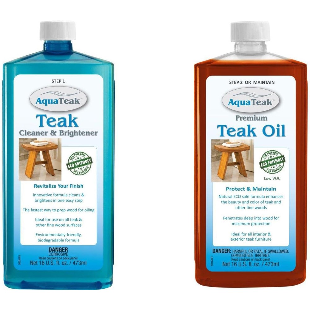 AquaTeak Care Kit Premium Teak Oil and Cleaner front view