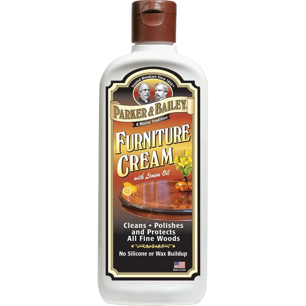 Parker & Bailey Furniture Cream 8 Ounce bottle front view wood cleaner