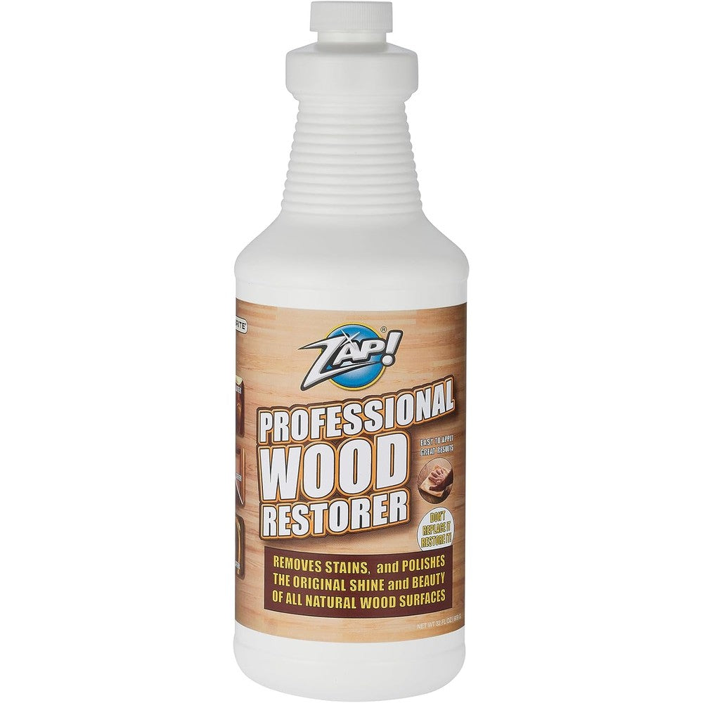 Zap Professional Wood Cleaner and Restorer 32 ounce bottle front view for hardwood floor maintenance