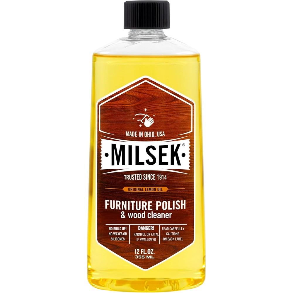 Milsek Furniture Polish and Wood Cleaner 12 Fluid Ounce bottle front view