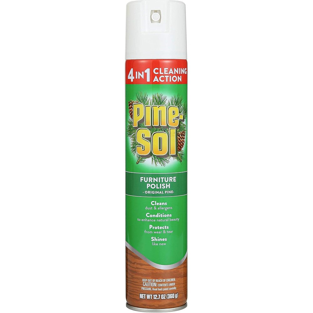 Pine-Sol Furniture Polish 4-In-1 Cleaning Action Wood Polish Spray Original Pine Scent 12.7 Fluid Ounce Aerosol For Finished Wood Surfaces - Image 1