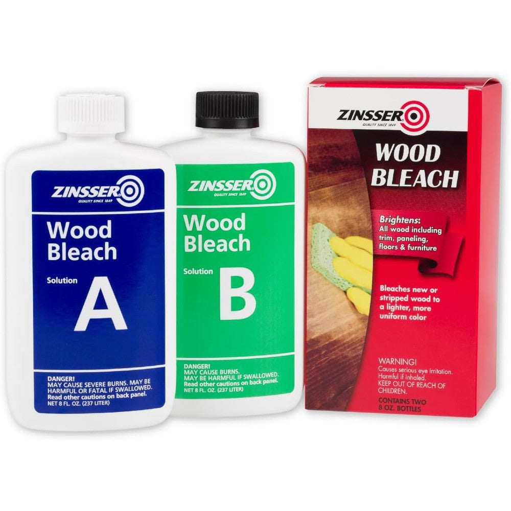 Zinsser Wood Bleach Kit front view for furniture restoration.