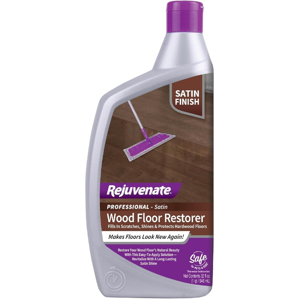 Rejuvenate Professional Wood Floor Restorer 32 Ounce bottle front view for hardwood repair