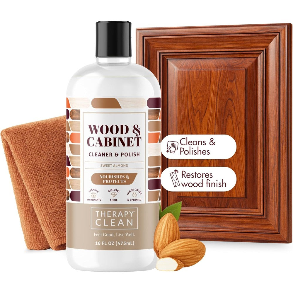 Therapy Wood Cleaner and Polish 16 ounce bottle front view furniture restorer