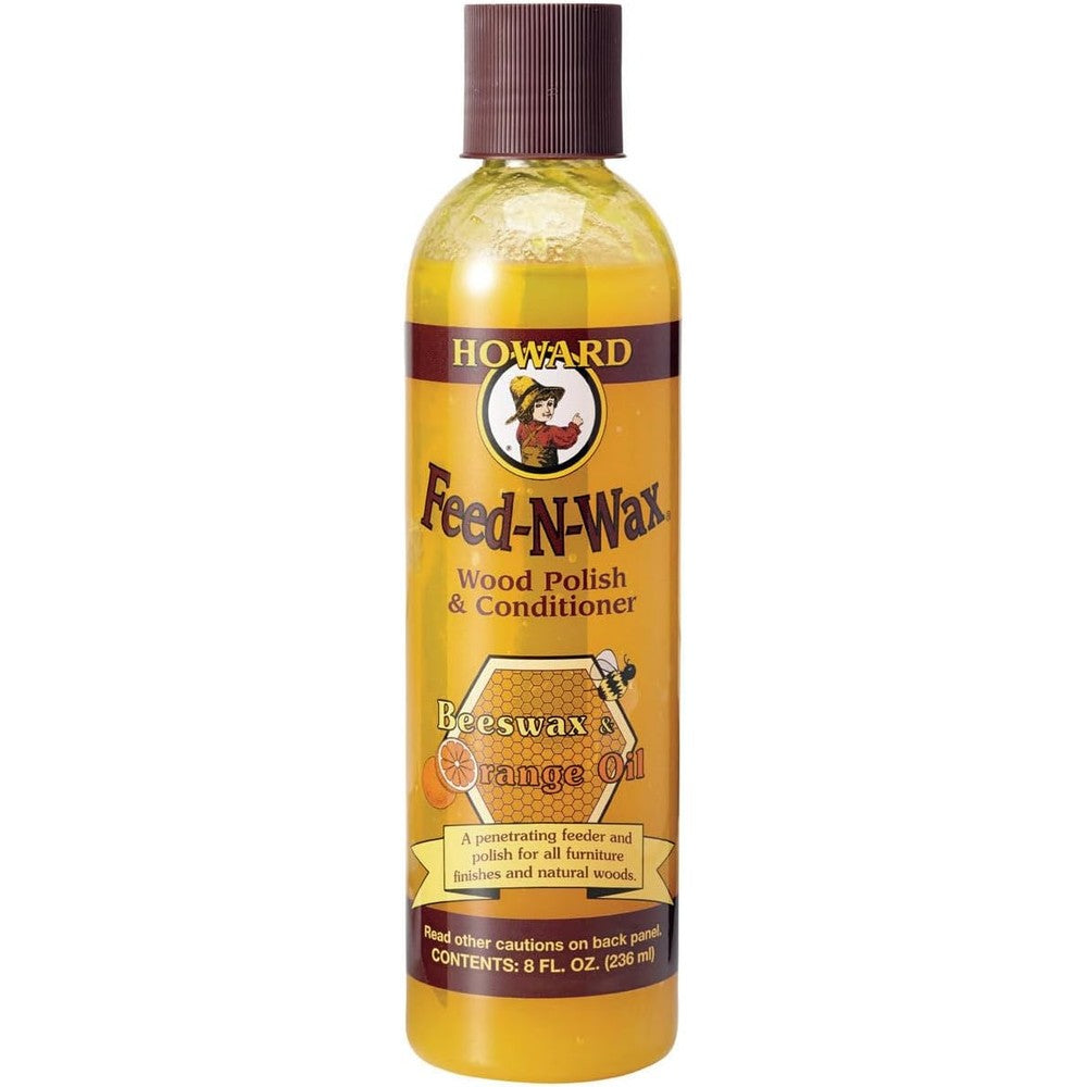 Howard Feed-N-Wax Wood Polish and Conditioner 8 Ounce bottle front view
