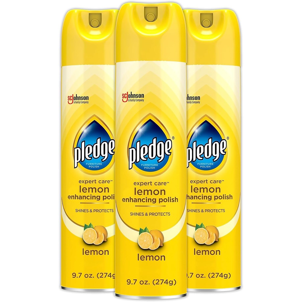 Pledge Enhancing Polish Lemon Scent 9.7 Ounce front view