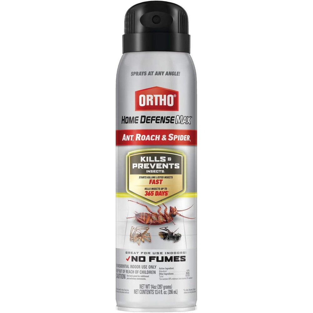 Ortho Home Defense Max Ant Roach and Spider spray 14 ounce front view for indoor pest control.