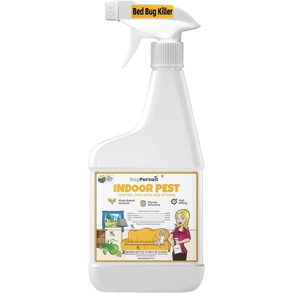 BugPursuit Indoor Pest Control Spray 24 Ounce front view bottle for bed bug treatment