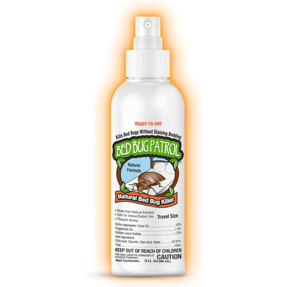 Bed Bug Patrol Travel Spray front view 3 ounce bottle