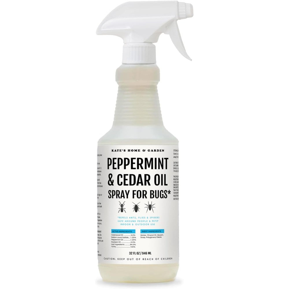 Kate's Home & Garden Peppermint Oil Spray for Bugs front view bottle
