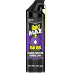 Raid Max Bed Bug Crack and Crevice Foaming Spray front view for pest control.
