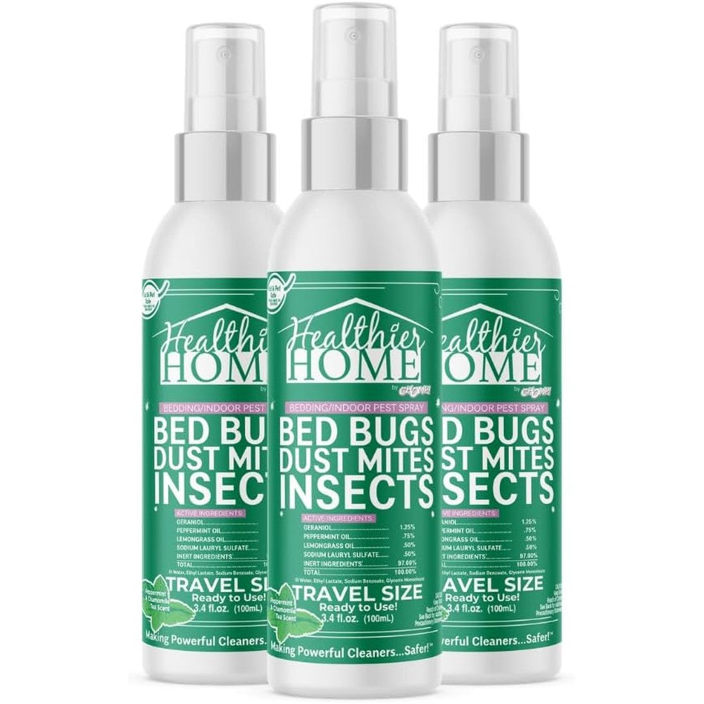 CHOMP! Bed Bug Spray travel size pack front view natural pest control
