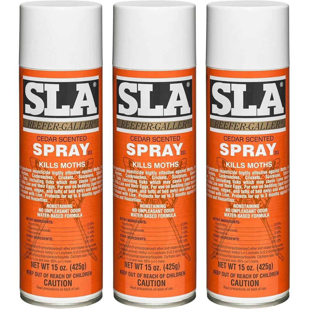 Reefer Galler SLA Cedar Scented Moth Repellent Spray front view for pest control.