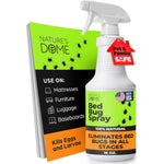 Nature's Dome Bed Bug Spray front view of the 16 ounce bottle highlighting the natural pest control formula.
