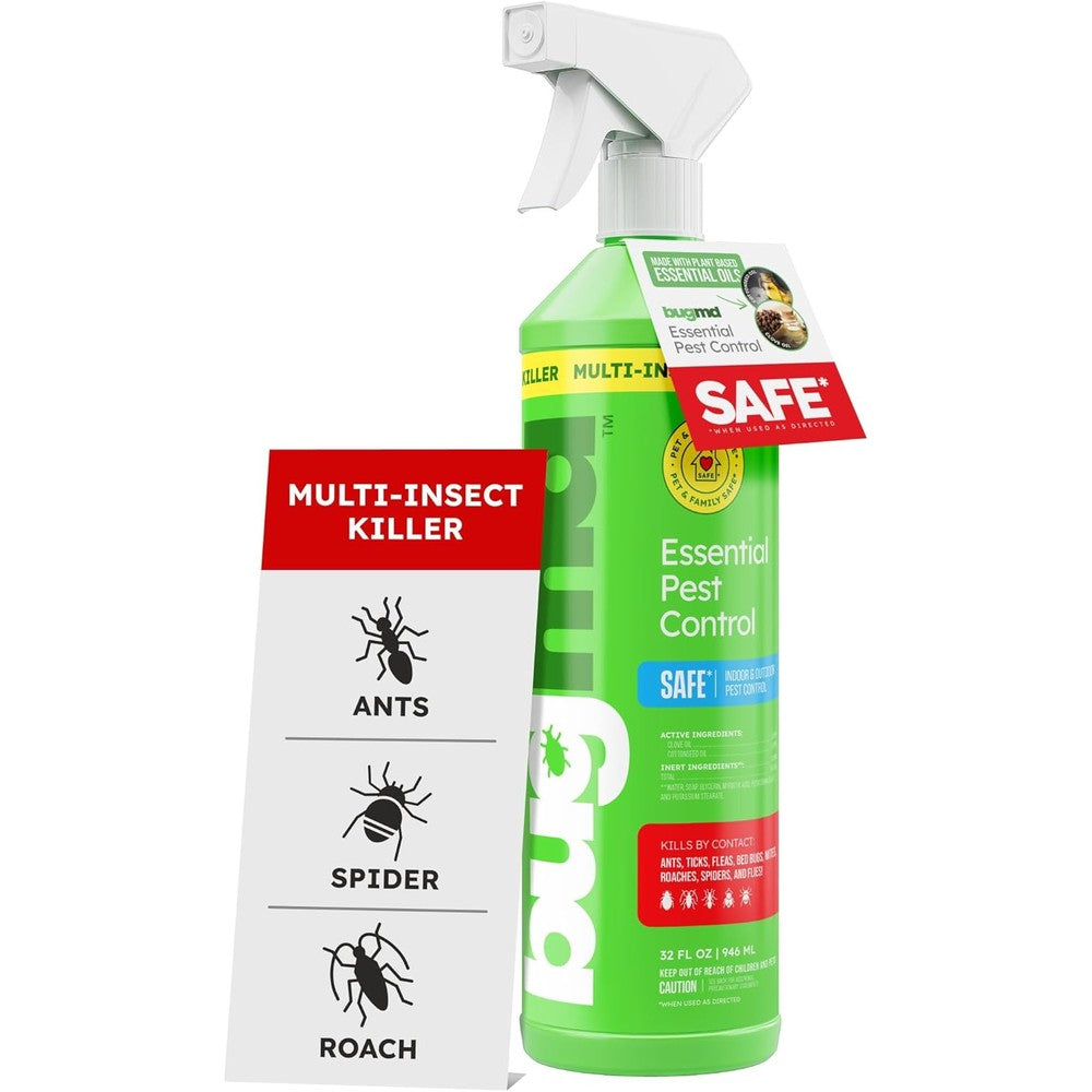 BugMD Ant Spray 32 fluid ounce front view bottle for natural pest control