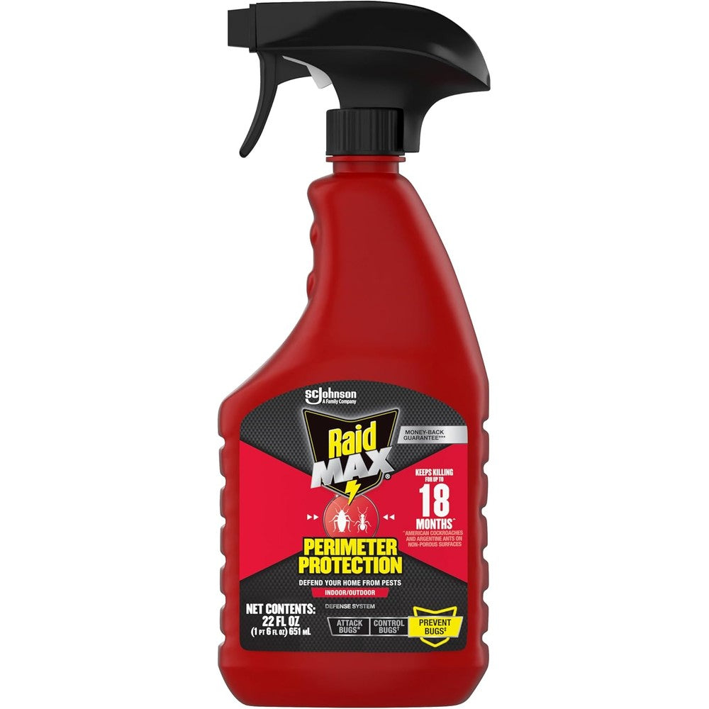 Raid MAX Perimeter Protection Ant and Roach Killer Spray 22 Ounce bottle front view
