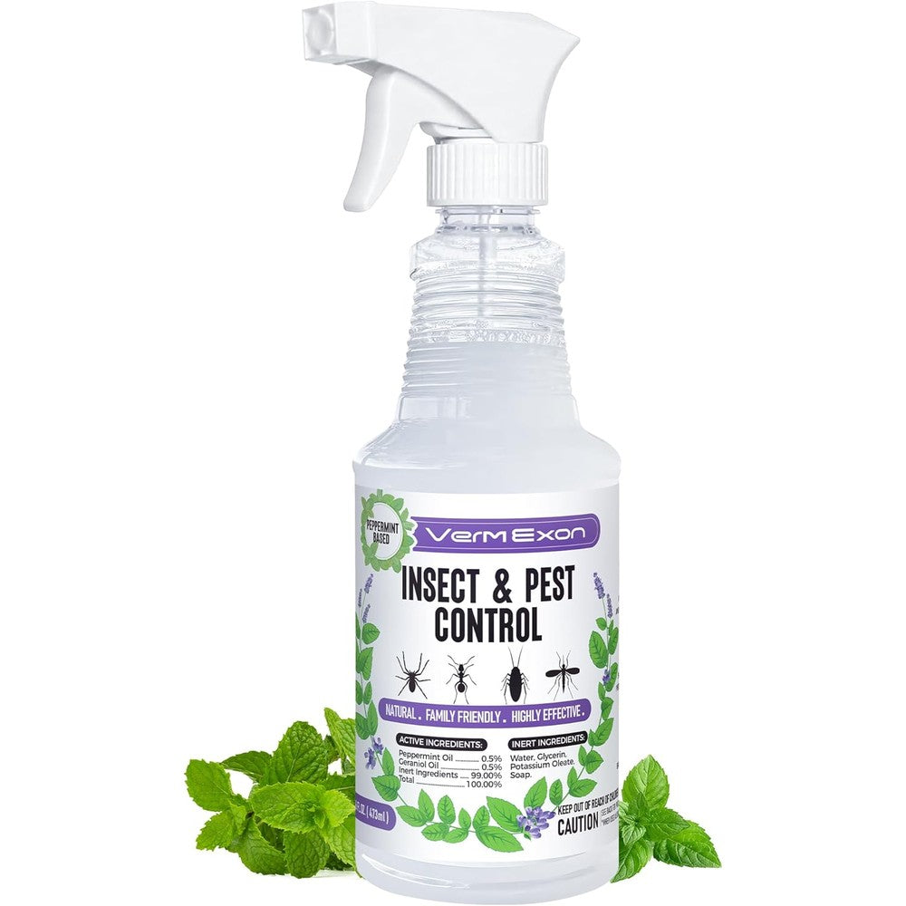 VermExon Peppermint Oil Insect And Pest Control Spray front view bottle for natural household pest protection