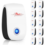 Jahy2Tech Ultrasonic Pest Repeller 10-pack front view showing sleek white design.