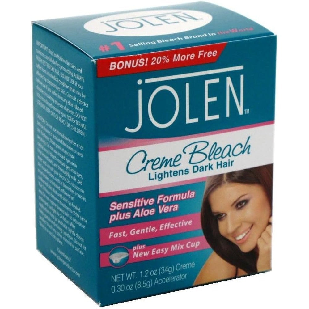 Jolen Creme Bleach Mild Plus Aloe Vera 1 Ounce pack front view.