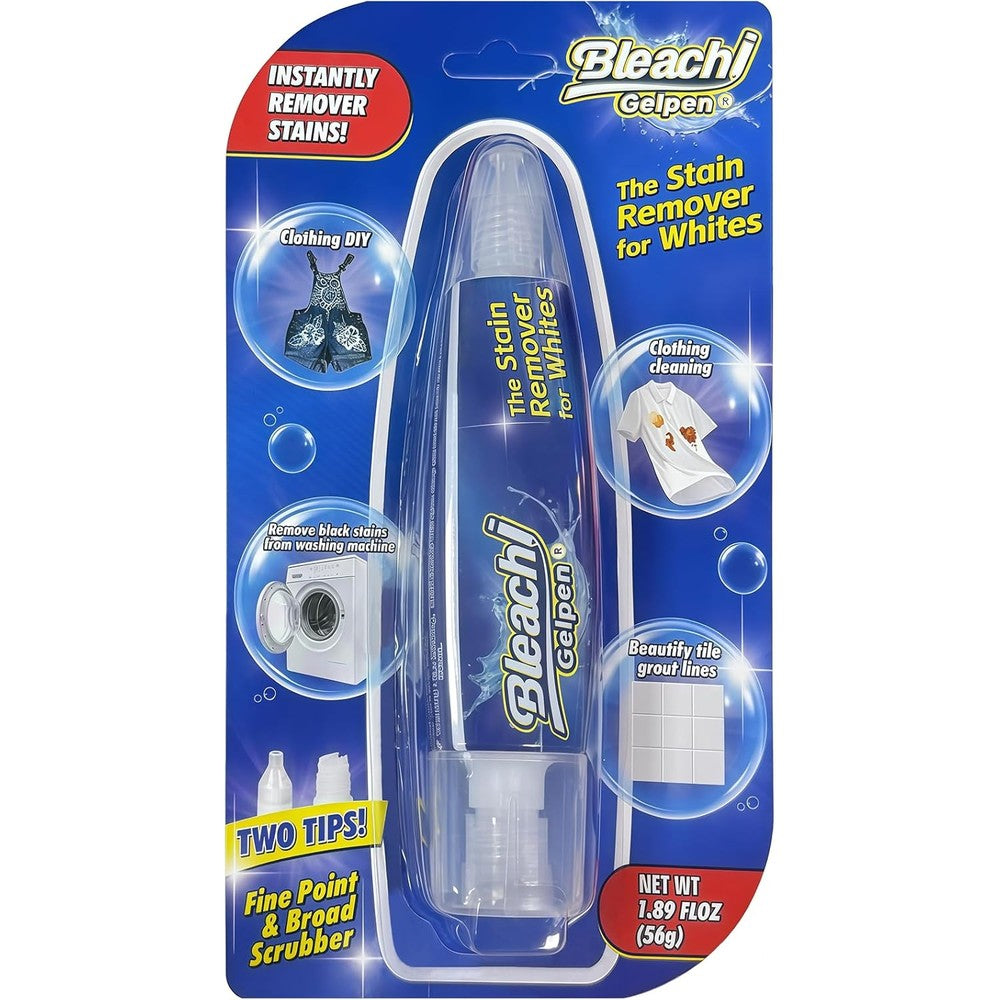 Bleach Gelpen clothing stain remover front view for white fabric care.