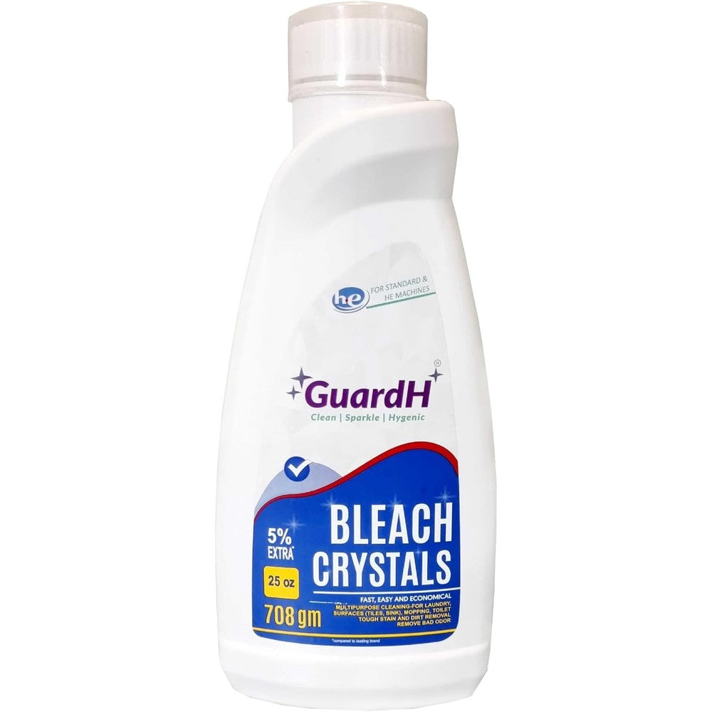 GuardH Bleach Crystals 25 ounce bottle front view for laundry whitening.