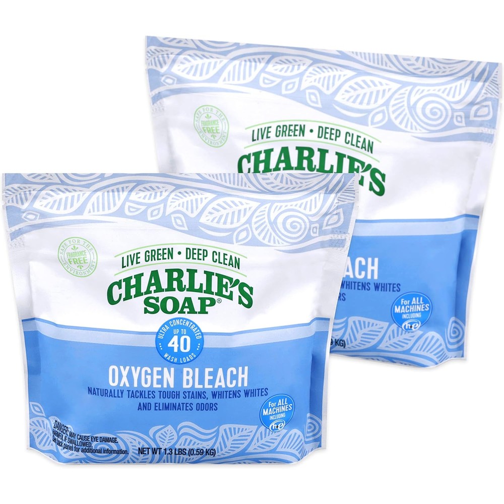 Charlie's Soap Oxygen Powered Bleach Powder front view laundry stain remover