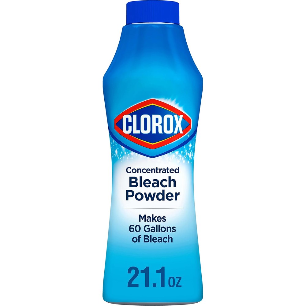 Clorox Concentrated Bleach Powder 21.1 ounce front view for laundry disinfection.