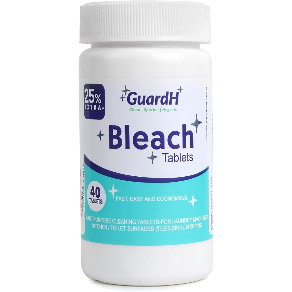 GuardH Bleach Tablets 40 Count front view for multipurpose cleaning.