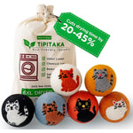 Tipitaka wool dryer balls front view pack of six extra large eco friendly fabric softeners