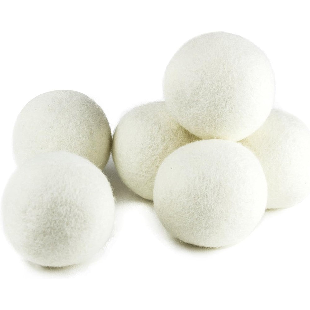 SnugPad XL Wool Dryer Balls 6 count pack front view eco-friendly laundry softener
